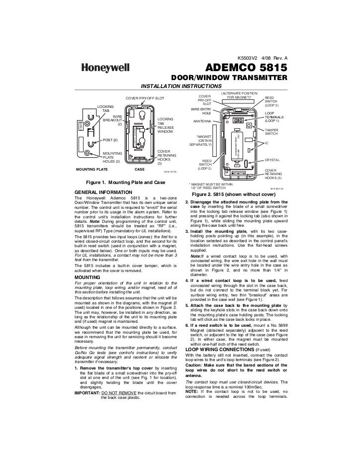 Honeywell 5815 Install Guide