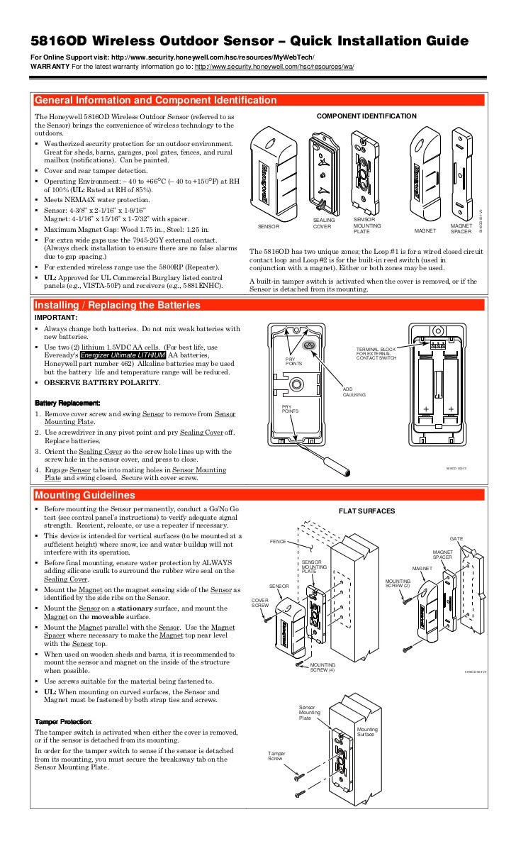 Honeywell 5816odinstallguide