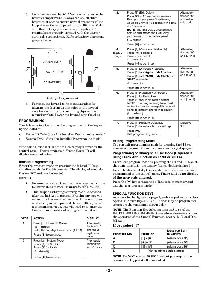 Honeywell 5828-and-honeywell-5828v-install-guide