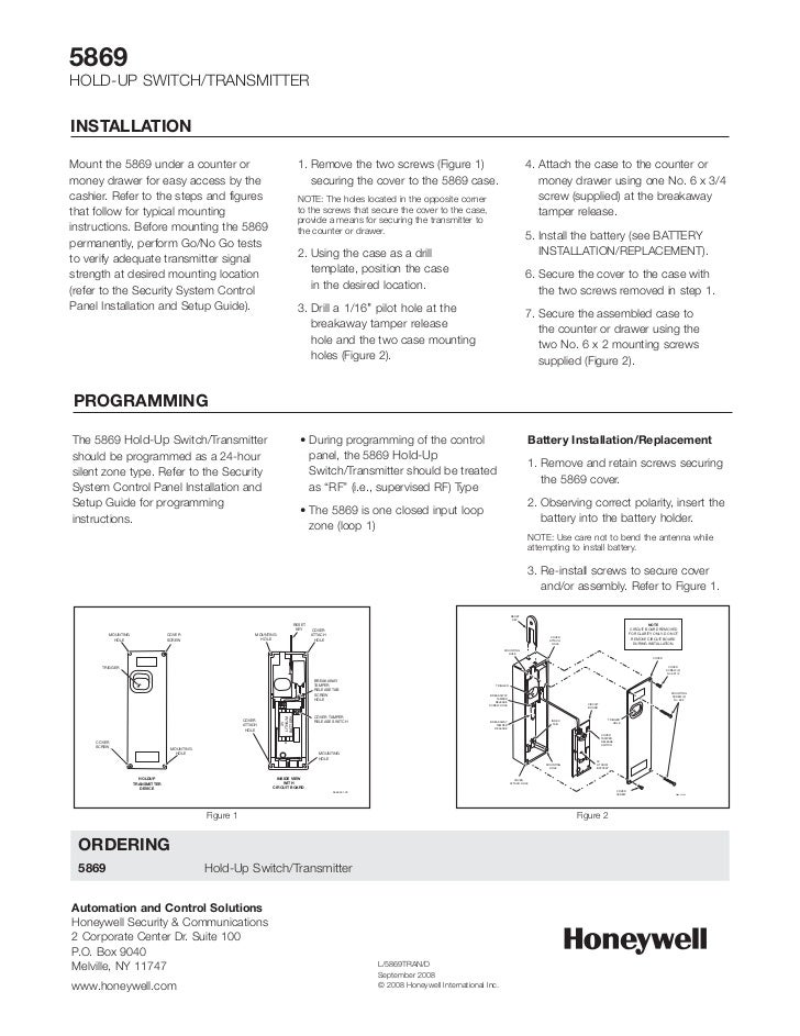 Honeywell 5869datasheet