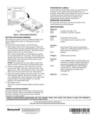 Accessoire Clavier Alarme Honeywell Autocollant De Liste De Zones
