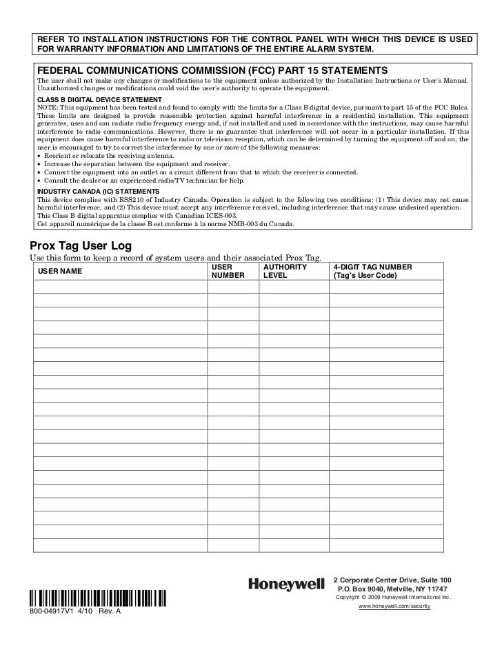 Honeywell 6160 pxinstallguide