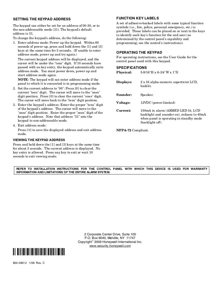 honeywell alarm keypad manual change code honeywell alarm keypad manual change code