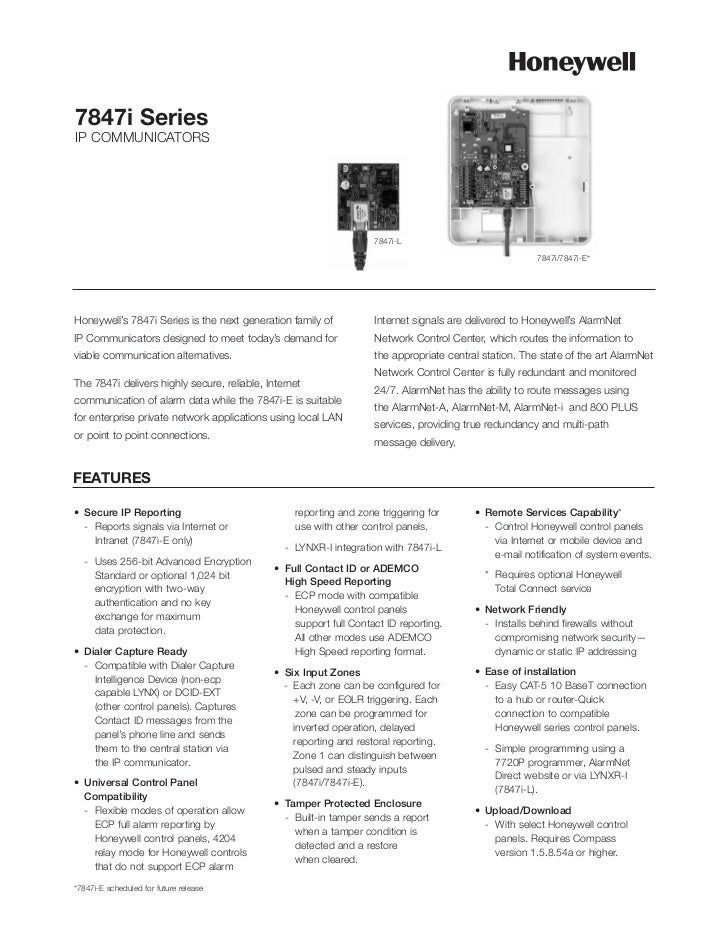 Honeywell 7847ihoneywell7847ildatasheet