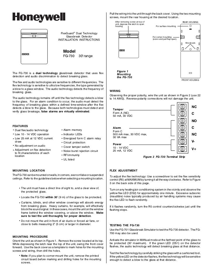 Honeywell fg730installguide