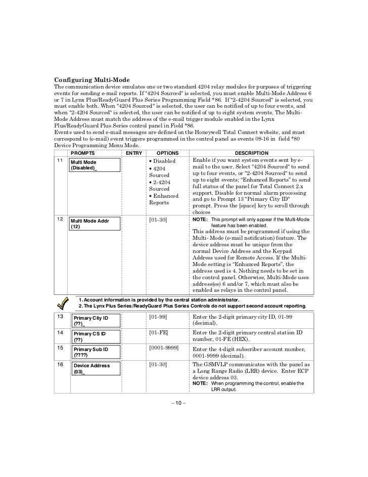Honeywell gsmvlp-install-guide