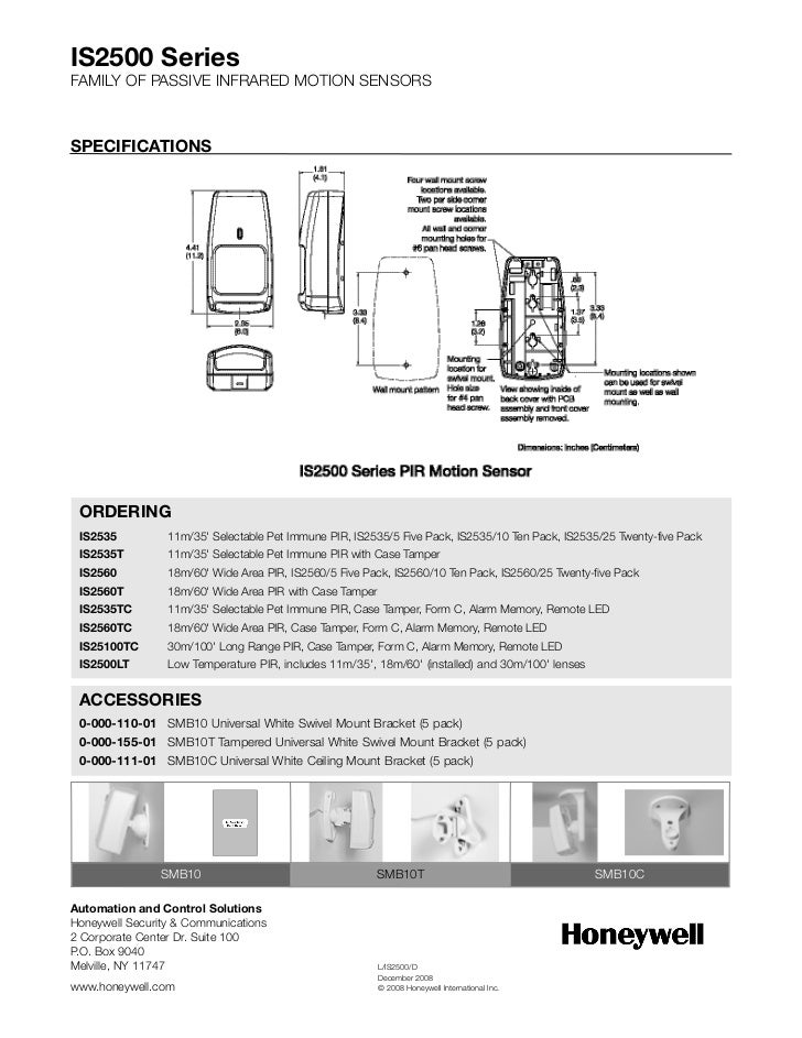 Honeywell is2500seriesdatasheet