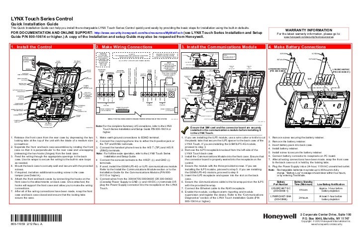 Honeywell l5100 Quick Install Guide honeywell alarm system installation diagram 
