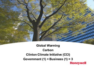 Global Warming Carbon Clinton Climate Initiative (CCI) Government (1) + Business (1) = 3 