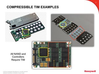 © 2015 by Honeywell International Inc. All rights reserved.
Additional Disclaimers As Needed (Consult Legal)
COMPRESSIBLE TIM EXAMPLES
7
All NAND and
Controllers
Require TIM
 