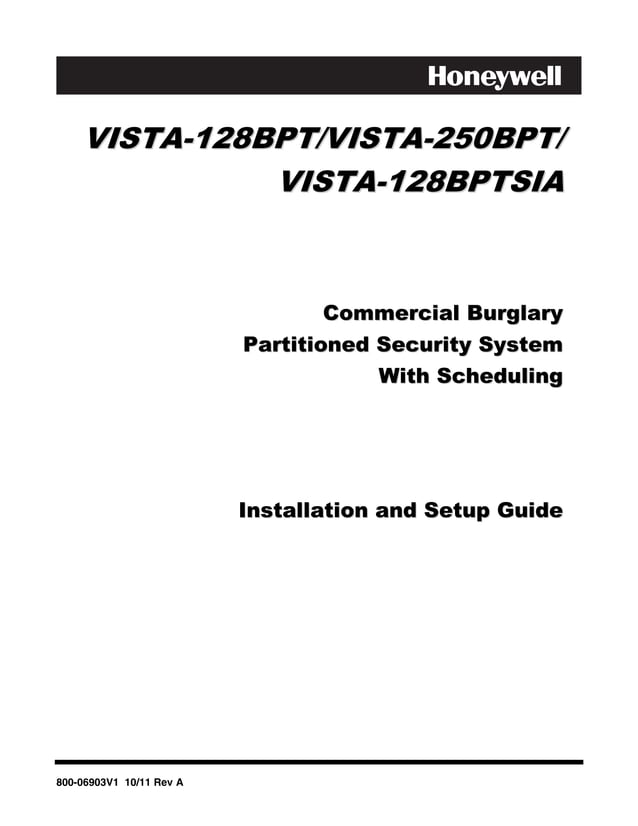 Install Guide Honeywell Vista 128BPT and 250BPT