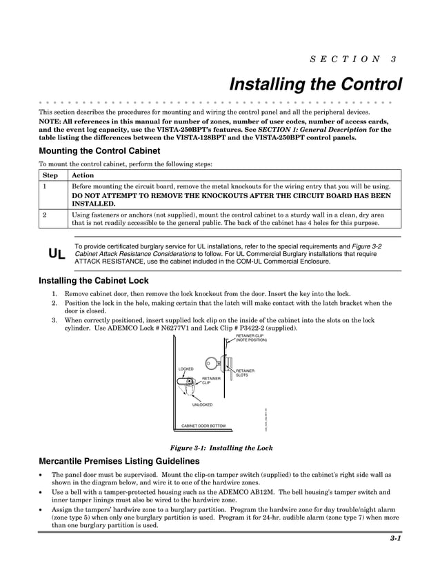 Install Guide Honeywell Vista 128BPT and 250BPT