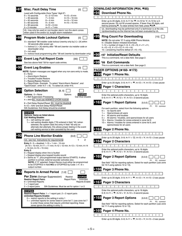 Honeywell Vista 21IP Programming Guide