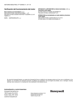 Mod 70 User Guide Honeywell modutrol series 70 | PDF