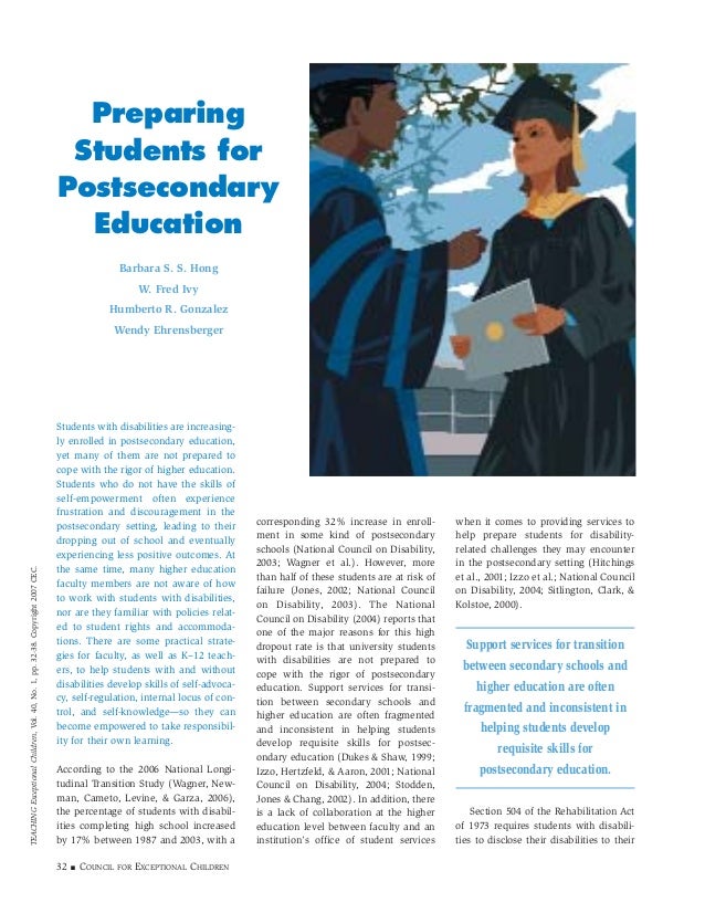 Preparing Students for Postsecondary Education