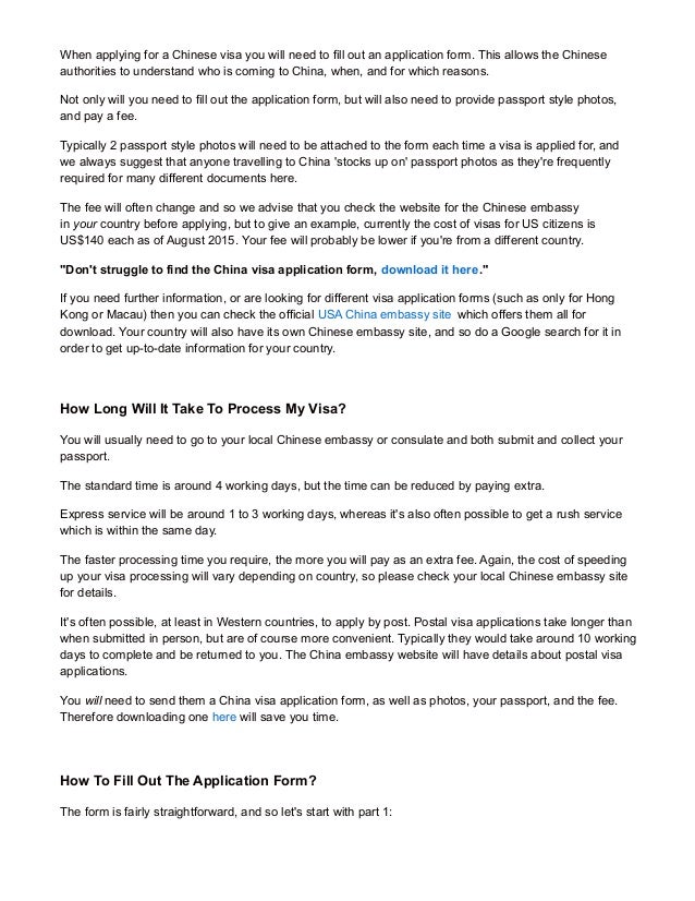 how to fill out the china visa application form chinese passport renewal form download