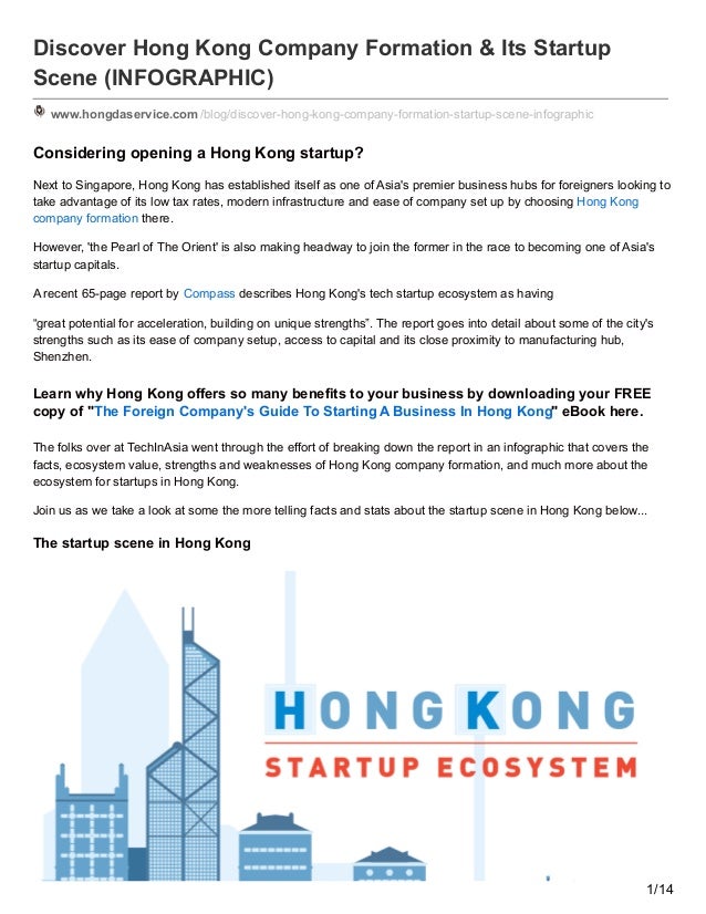 Discover Hong Kong company formation and its startup scene (Infographic)