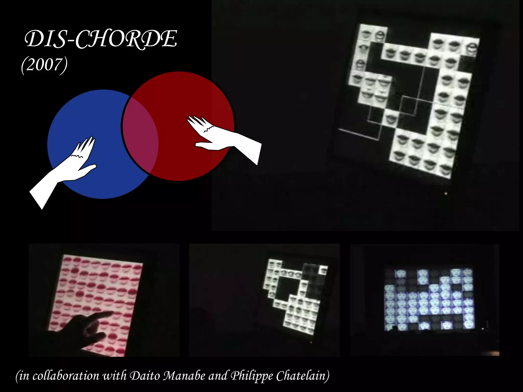 DIS-CHORDE
(in collaboration with Daito Manabe and Philippe Chatelain)
(2007)
 