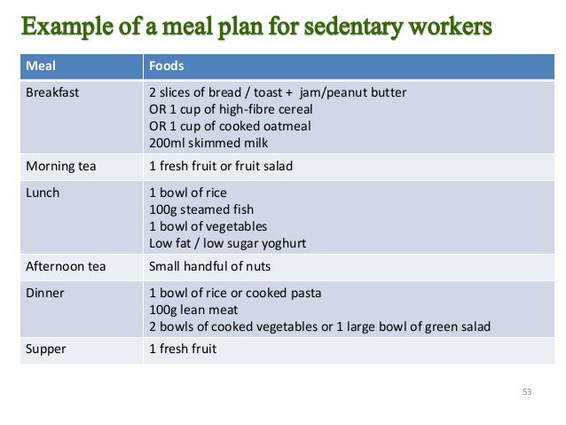 hong kong dietary guideline for adults diet chart for sedentary worker