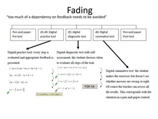 Fading
“too much of a dependency on feedback needs to be avoided”
 
