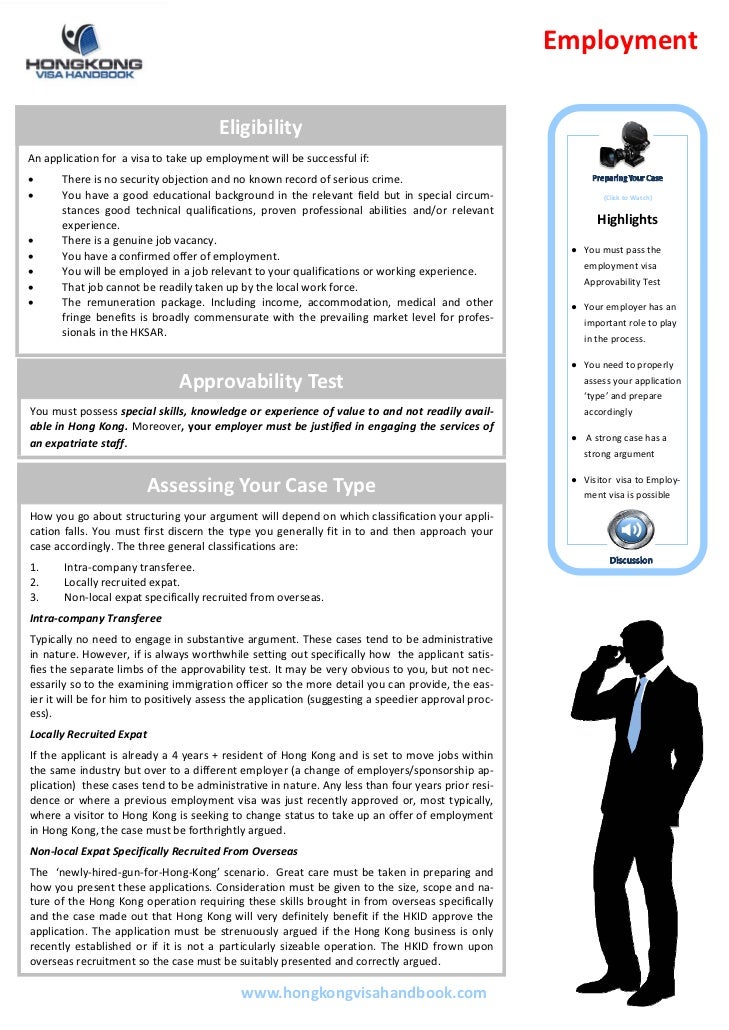 kong visa employment application hong Employment Hong Factsheet Kong Visa