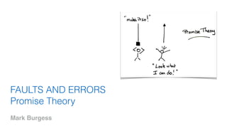 FAULTS AND ERRORS
Promise Theory
Mark Burgess
 
