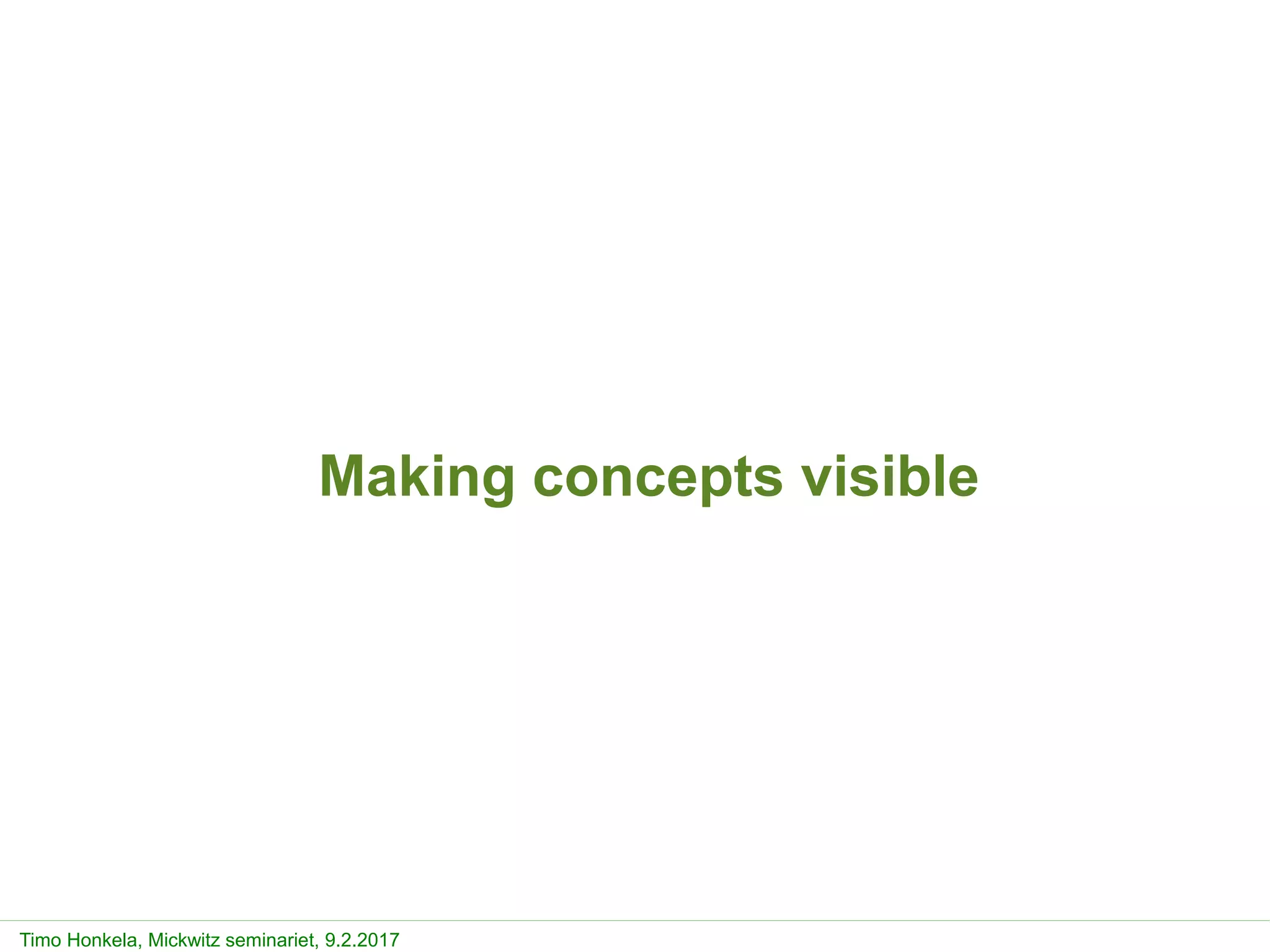 Timo Honkela, Mickwitz seminariet, 9.2.2017
Making concepts visible
 