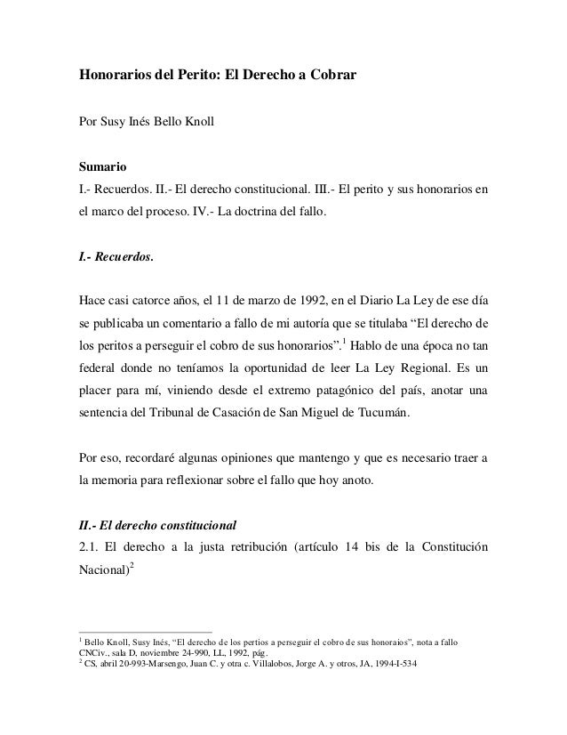 Honorarios del-perito-el-derecho-a-cobrar