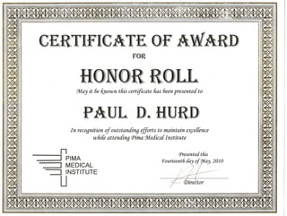 Honor Roll Award