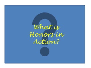 What is Honors in Action?