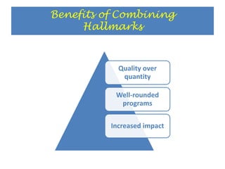 Benefits of CombiningHallmarks