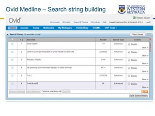 Ovid Medline – Search string building–
 