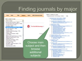Choose main
subject and then
browse
additional
subjects

 
