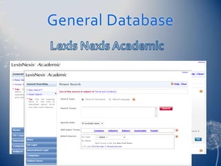 General Database
 