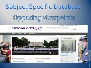 Subject Specific Database
 