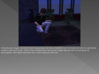 Ondanks zijn zorgen wil Marnix toch erg graag naar de universiteit. Al is het maar om niet te veel bij zijn vader in de buurt te zijn. Want Cisko is begonnen met praten tegen zijn planten om de groei te bevorderen. Het helpt misschien wel, maar vreemd is het ook.