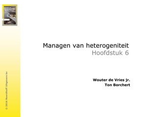 ©
2016
Noordhoff
Uitgevers
bv
Managen van heterogeniteit
Hoofdstuk 6
Wouter de Vries jr.
Ton Borchert
 