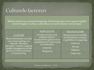 CulturelefactorenPrincipes van Marketing - F. Kotler