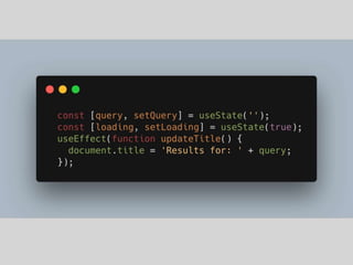 Hook me UP ( React Hooks Introduction) | PPTX
