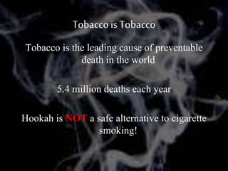 Shisha/hookah and its deadly effects on us by Mahboob ali khan ,MHA ...