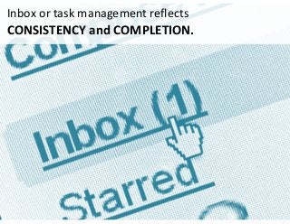 Inbox  or  task  management  reflects   

CONSISTENCY  and  COMPLETION.

 