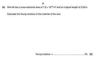 Hooke’s Law and Young’s Modulus Revision