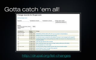 Gotta catch ‘em all!




      http://drupal.org/list-changes
 