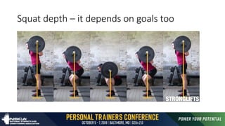 Squat depth – it depends on goals too
 