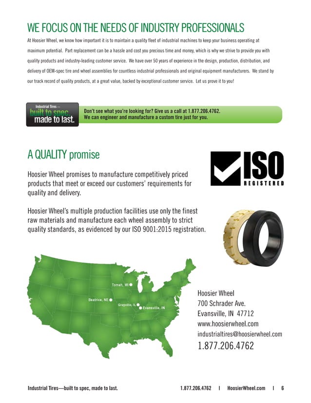 Hoosier Industrial Tire Catalog PDF Sports Equipment Sports