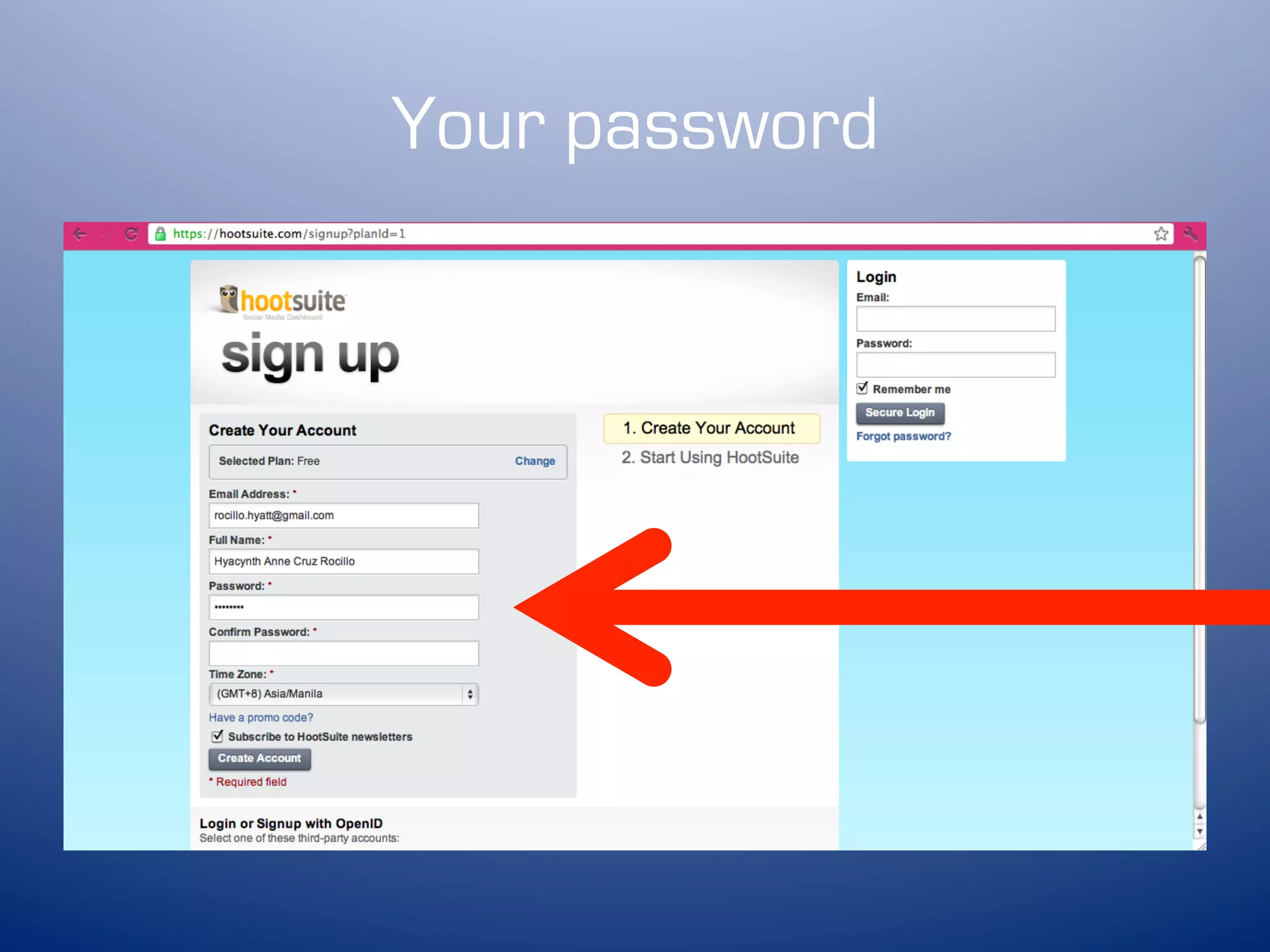 Your password
 