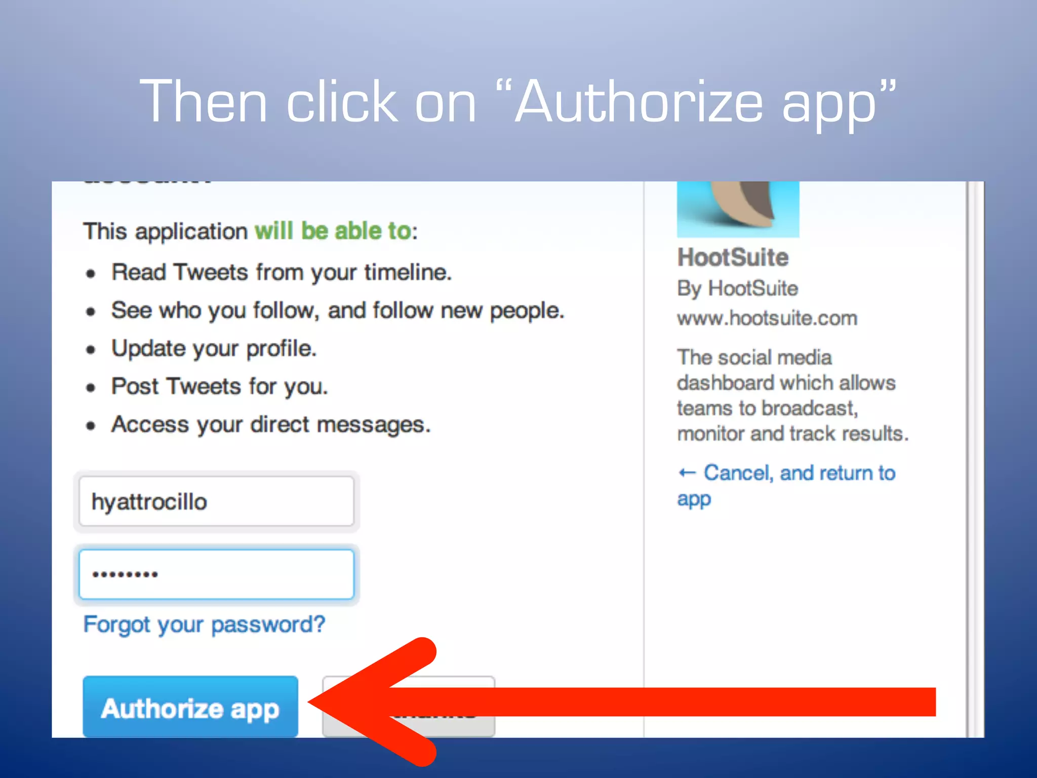 Then click on “Authorize app”
 
