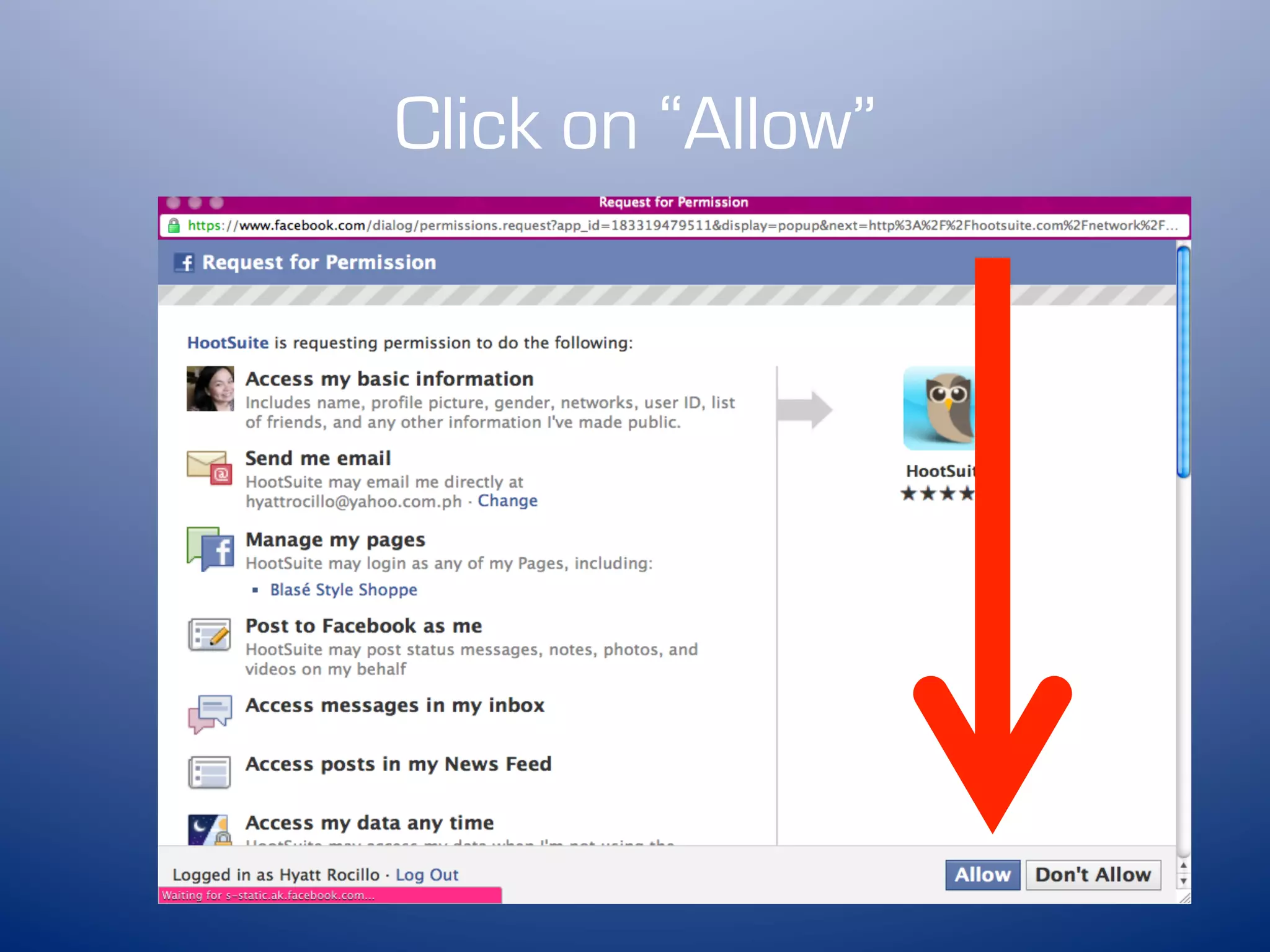 Click on “Allow”
 