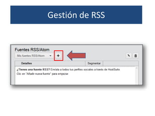 ¿Qué es Hootsuite?: EditorGestión de RSS
 