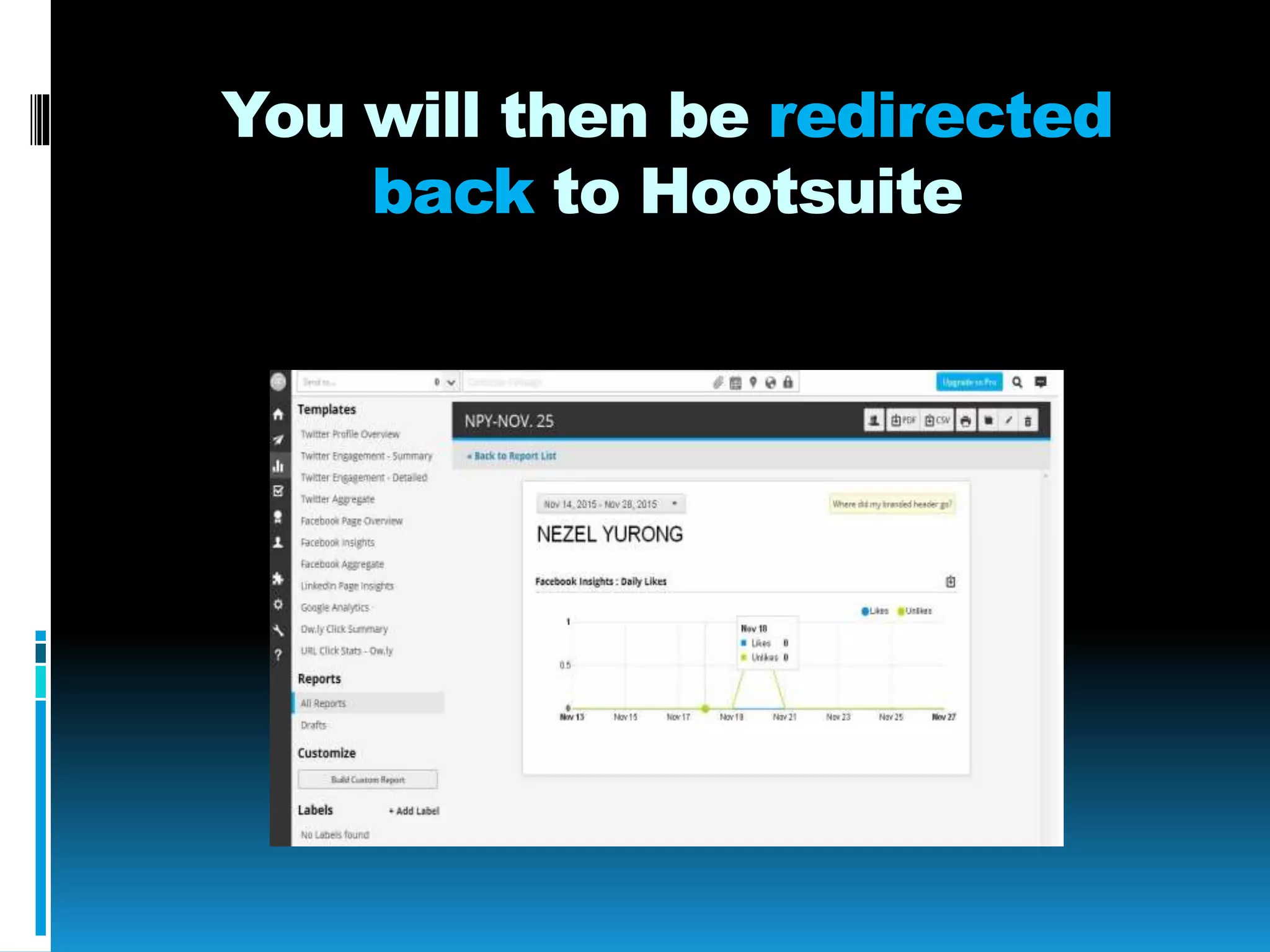 You will then be redirected
back to Hootsuite
 